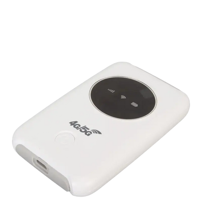 White 4G 5G portable WiFi modem with SIM card support
