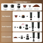 Wireless Electric Portable Espresso Coffee Machine for Car & Home