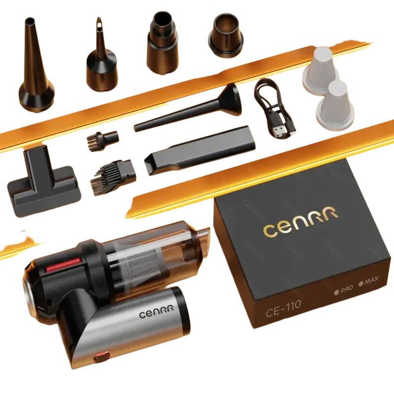 Black and silver wireless portable vacuum cleaner with HEPA filter