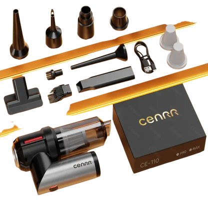 Black and silver wireless portable vacuum cleaner with HEPA filter