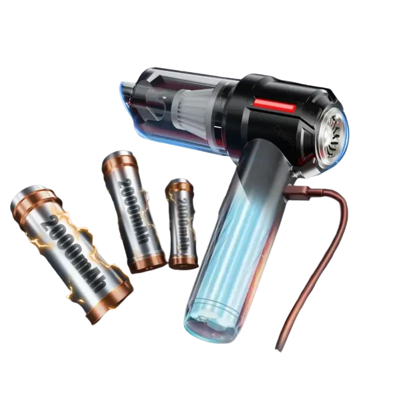 Wireless portable car vacuum cleaner with 6000mAh Type-C battery