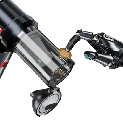 Black and silver wireless portable vacuum cleaner with HEPA filter