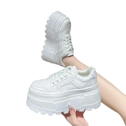 Women's Solid Color Lace-up Sports Shoes - NQYW