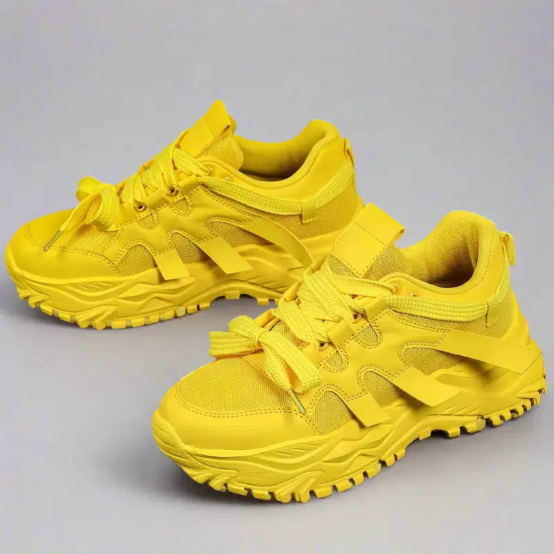 Microfiber Upper Chunky Platform Sneakers for Women