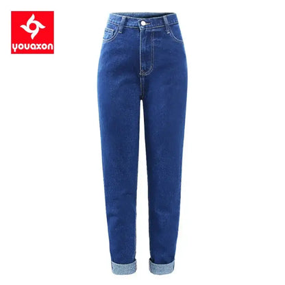 1886 Youaxon Cotton Vintage High Waist Mom Baggy Jeans Women`s Blue Denim Pants Boyfriend Jean Femme Jeans For Girls - laurichshop