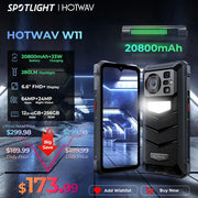 [World Premeire] HOTWAV W11 Rugged Phone 20800mAh 280LM Flashlight 6.6