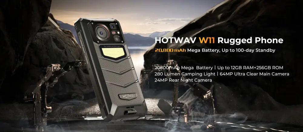 [World Premeire] HOTWAV W11 Rugged Phone 20800mAh 280LM Flashlight 6.6