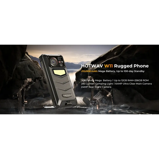 [World Premeire] HOTWAV W11 Rugged Phone 20800mAh 280LM Flashlight 6.6