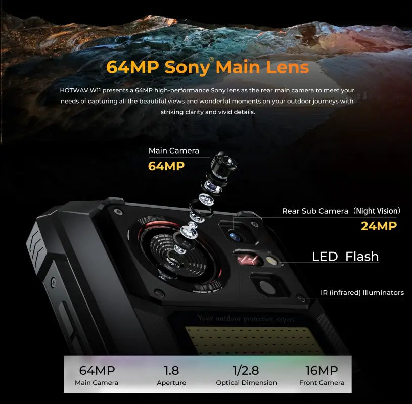[World Premeire] HOTWAV W11 Rugged Phone 20800mAh 280LM Flashlight 6.6