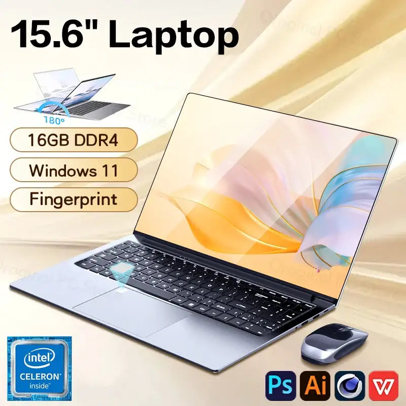 xiaman Celeron Windows 11 Fingerprint Laptop 15.6" For Business And Home Work