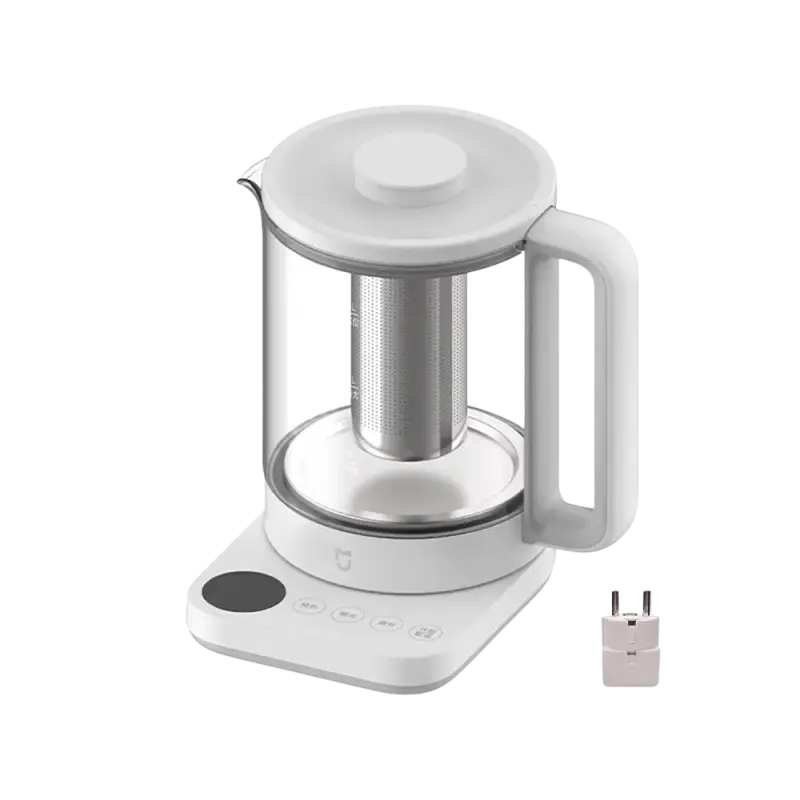 Xiaomi Mijia Multifunctional Health Electric Glass Kettle with White Glass Body and Stainless Steel Infuser