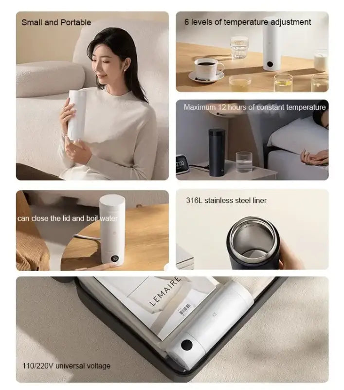 NEW XIAOMI Mijia Portable Boiler Heating Thermos Electric Kettle 350 ml