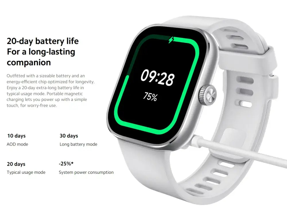 "Xiaomi Redmi smartwatch with long battery life and GNSS positioning"