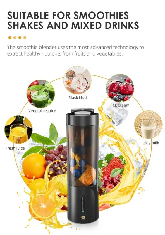 Xiaomi Youpin Mini Fruit Juicer Cup Portable Electric Wireless Charge