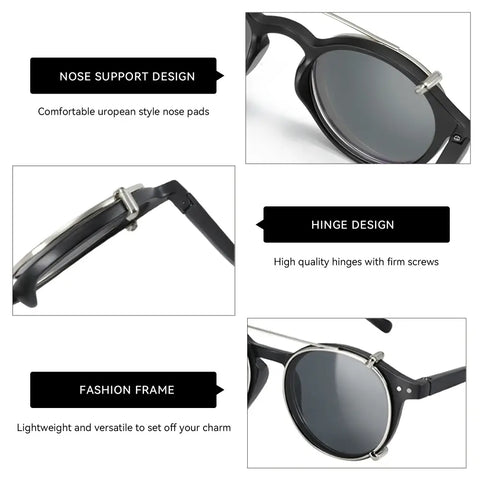 Zenottic Steampunk Style Clip On Sunglasses for Men and Women