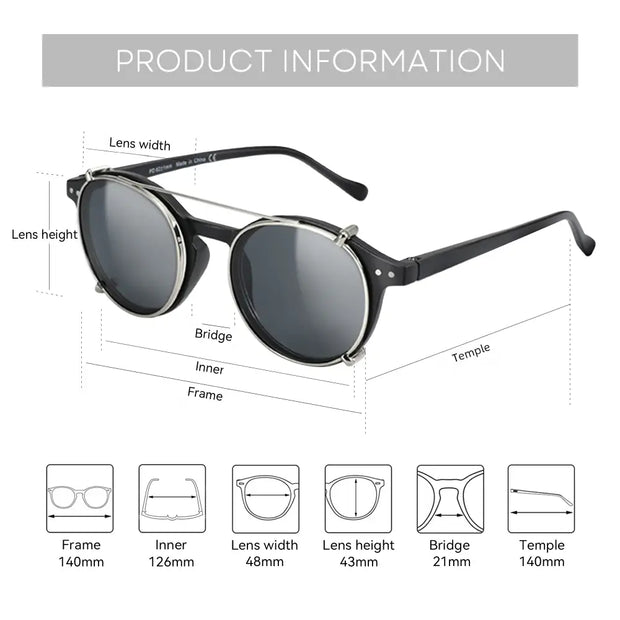 Zenottic Steampunk Style Clip On Sunglasses for Men and Women