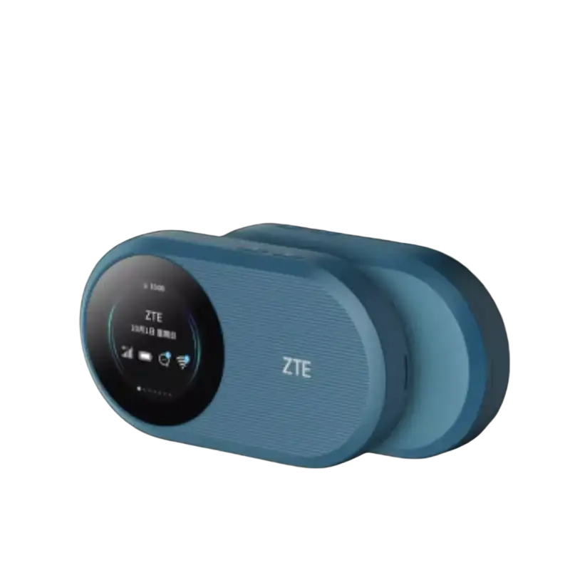 ZTE U10S Pro wireless portable router with blue design and circular display