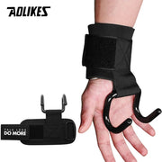 AOLIKES 1 Pair Weight Lifting Hook Hand Bar Wrist Straps Glove Weightlifting Strength Training Gym Fitness Hook Support Lift - laurichshop