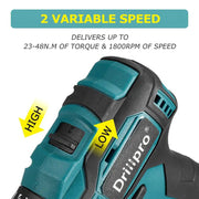 Drillpro Brushless Electric Screwdriver Hammer Drill 13mm 10mm 21+1 Torque Cordless Electric Drill for Makita 18V Battery - laurichshop