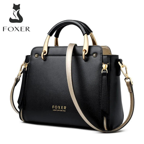 FOXER Women Crossbody Shoulder Bags Female Split Leather Handle Bags Large Capacity Handbags Stylish Cross-body Purse Chic Totes - laurichshop