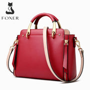 FOXER Women Crossbody Shoulder Bags Female Split Leather Handle Bags Large Capacity Handbags Stylish Cross-body Purse Chic Totes - laurichshop