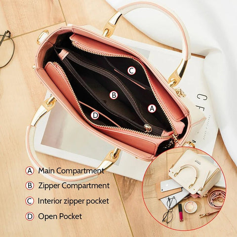 FOXER Women Crossbody Shoulder Bags Female Split Leather Handle Bags Large Capacity Handbags Stylish Cross-body Purse Chic Totes - laurichshop