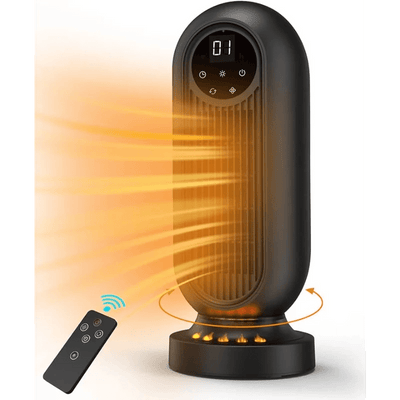 Infray Space Heater, 1500W Oscillating Electric Tower Heater with 3 Modes, Portable Fast Heating Ceramic Fan Heater with 12H Tim - laurichshop