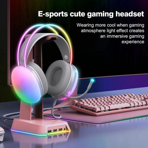 ONIKUMA 2023 New Headset Full RGB PC Gaming Headphones with RGB Lights FOR GAMMER KOL - laurichshop