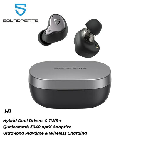 Soundpeats H1 Hybrid Dual-Driver TWS Earphone Bluetooth - laurichshop