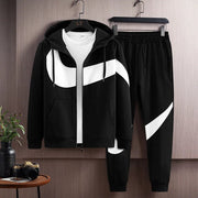 Sports Set Men's Spring and Autumn New Youth Fashion Loose Hooded Set Fashion Novelty Design Men's Wear - laurichshop