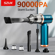 SZUK 90000PA Mini Car Vacuum Cleaner Wireless Powerful Portable Handheld Cleaning Machine Home Appliance for Car Blow 2 In 1 - laurichshop